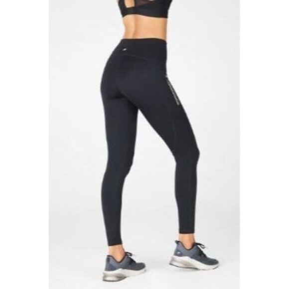 Fabletics Motion365 Womens Black High-Waisted Leggings With Side Zip Pockets Sma - Picture 1 of 5